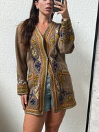 Giacca decorata in lana di alpaca