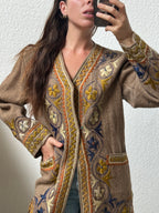 Giacca decorata in lana di alpaca