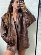Giacca in vera pelle marrone