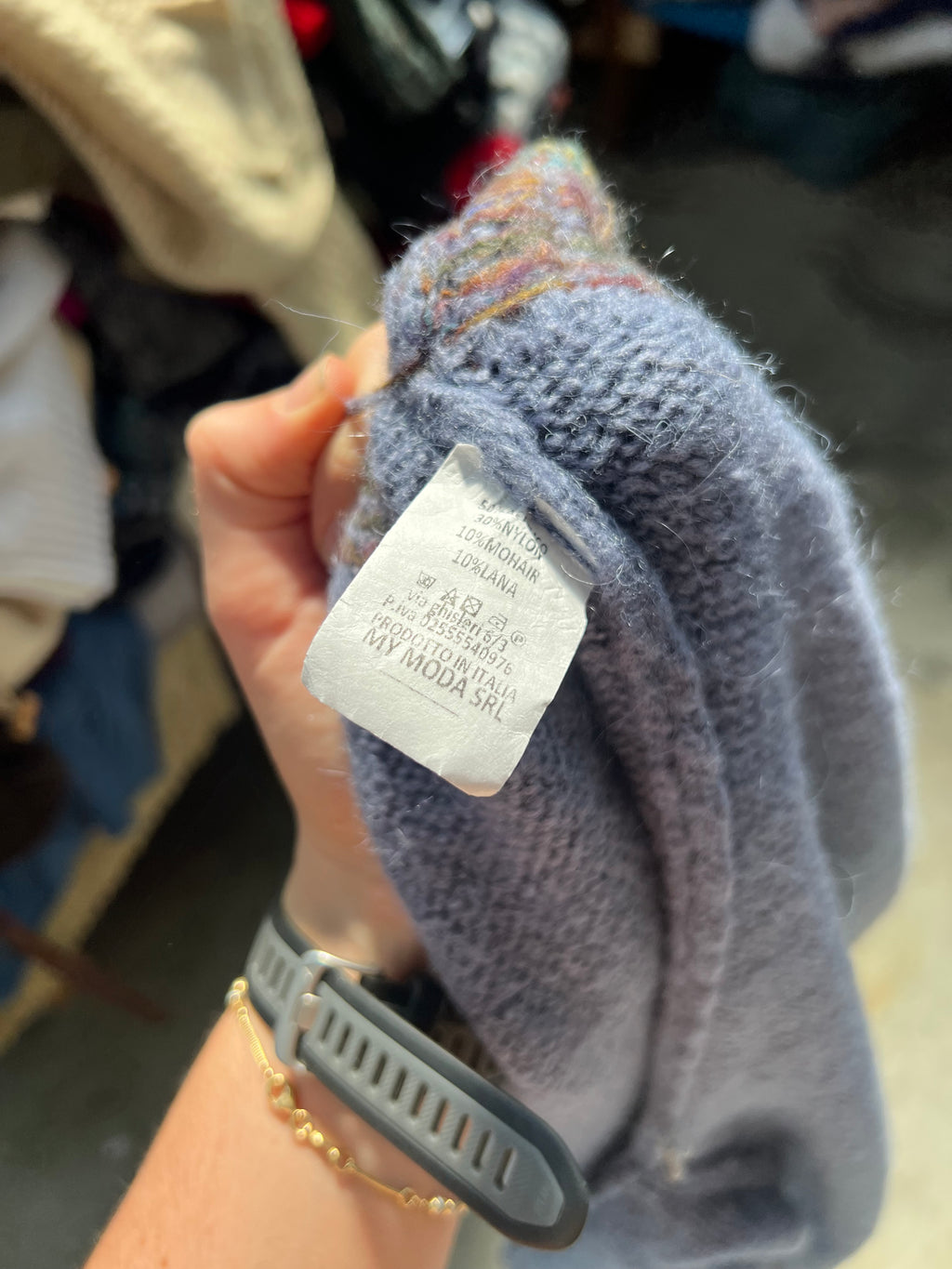 Maglione indaco mix lana