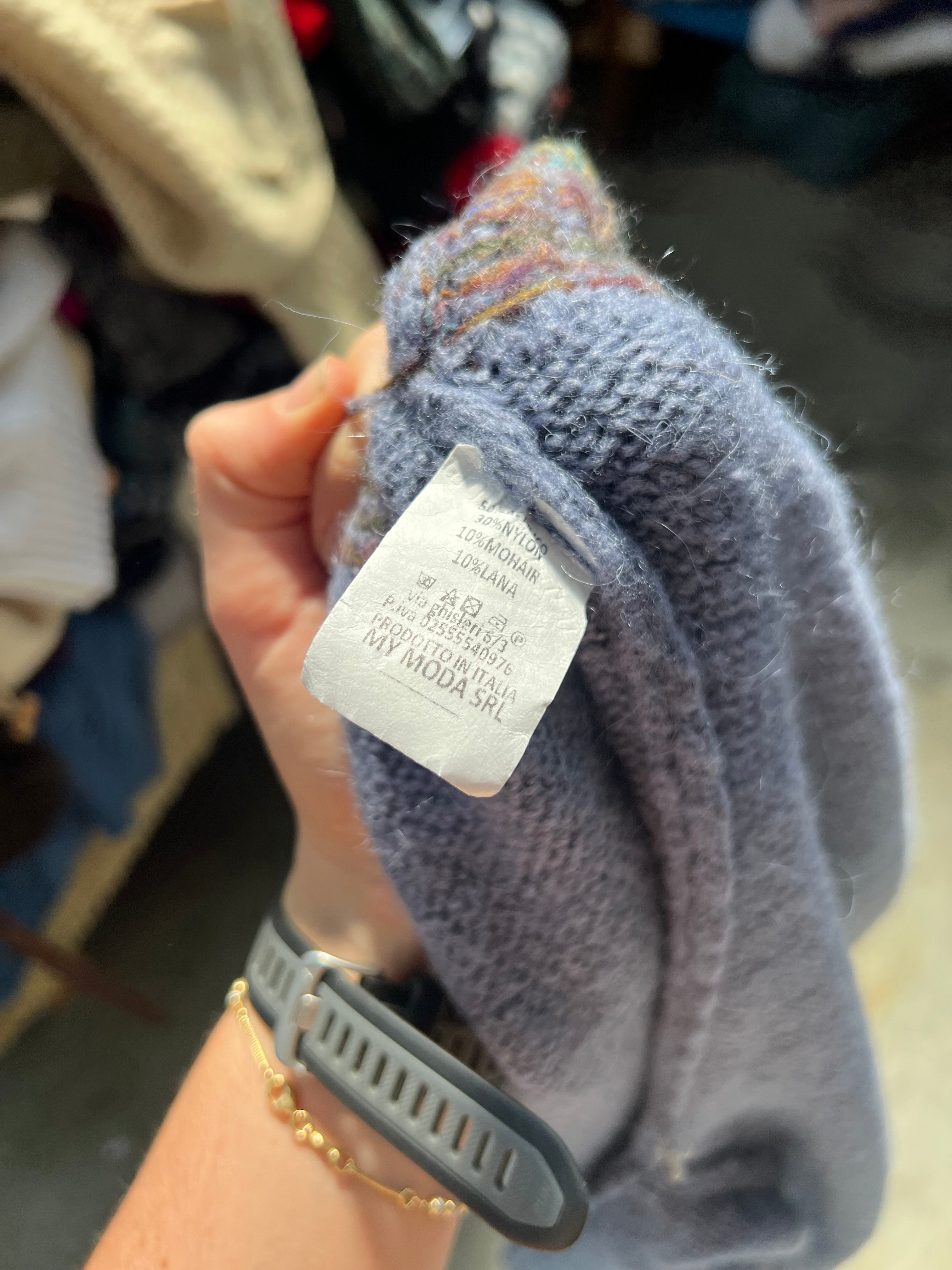 Maglione indaco mix lana