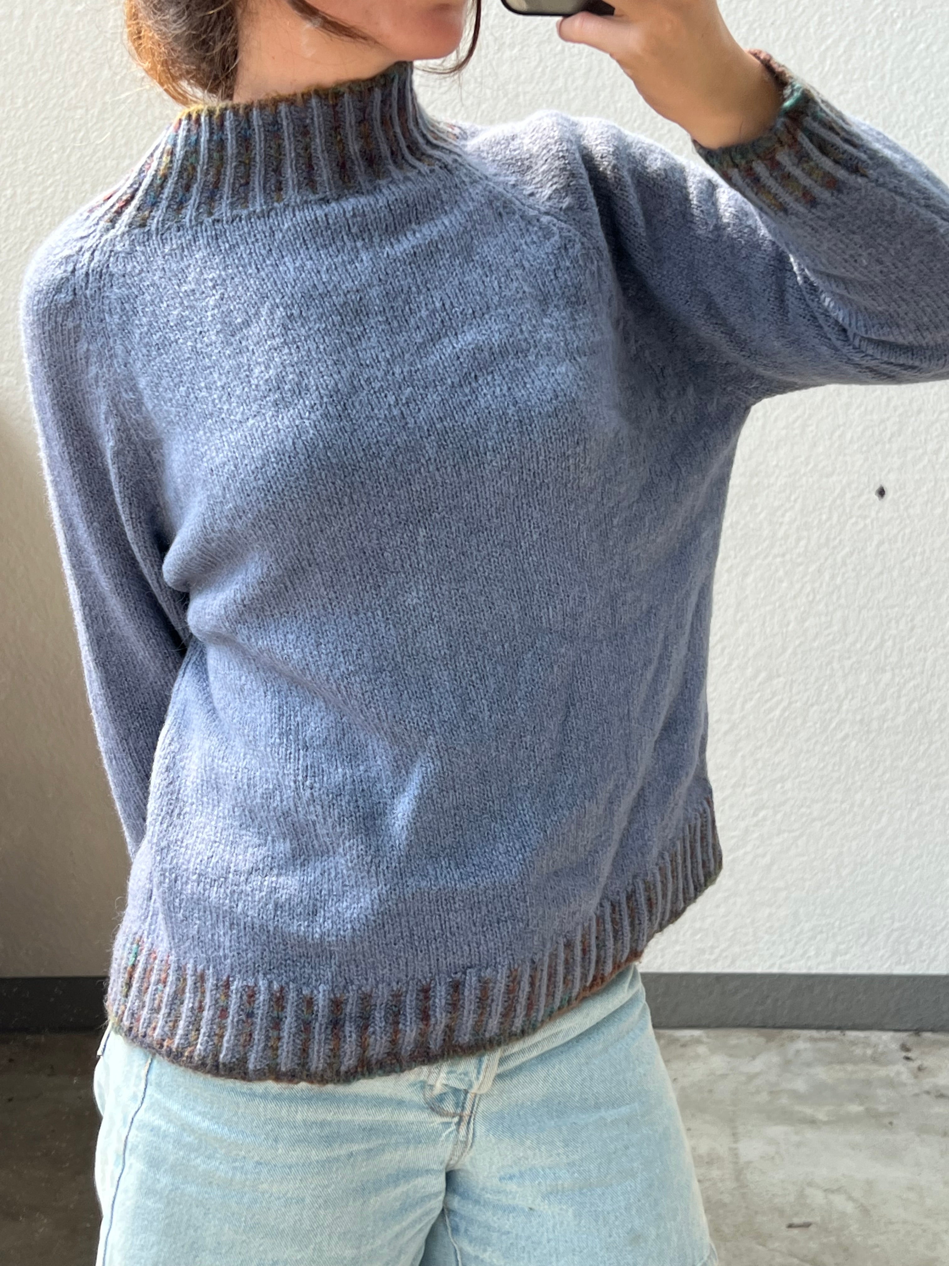 Maglione indaco mix lana