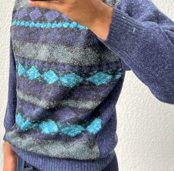 Maglione in lana a quadri