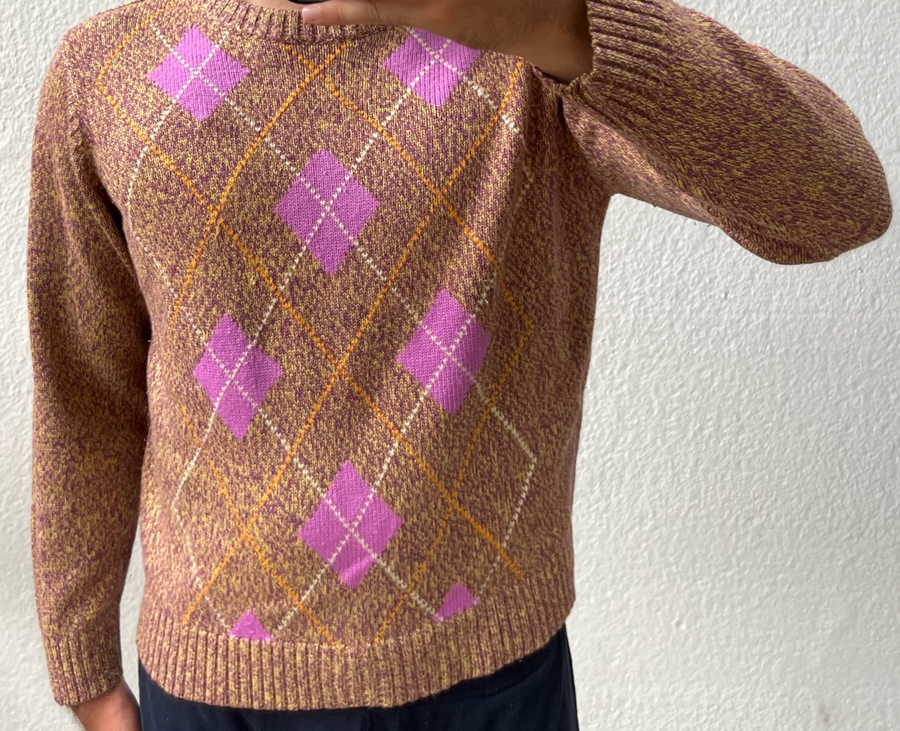 Maglione a quadri in lana