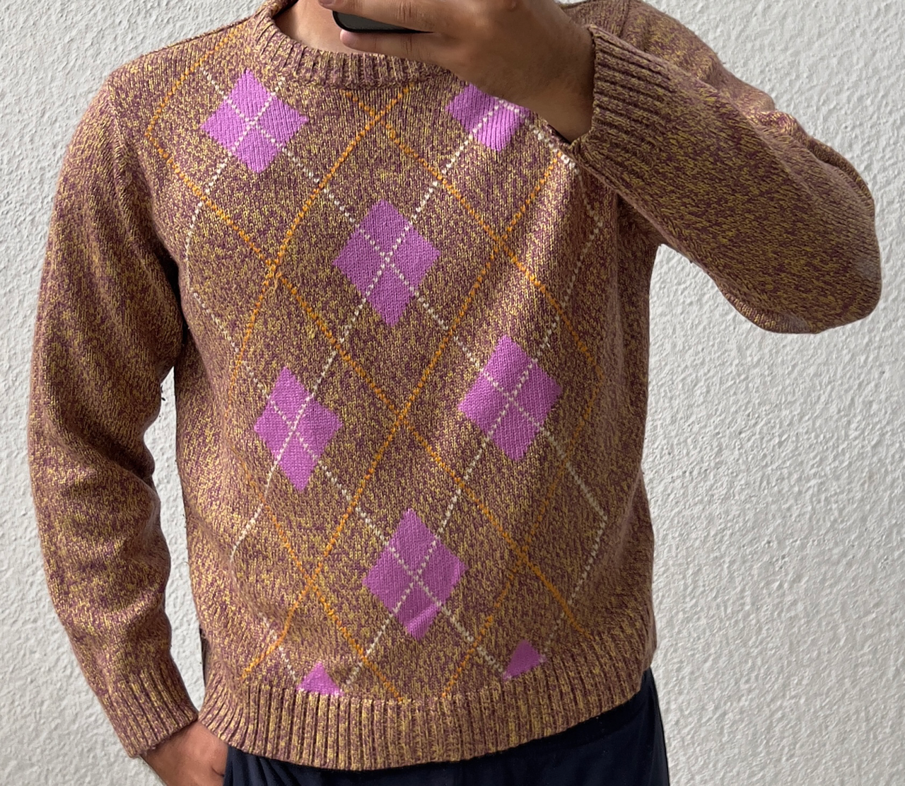 Maglione a quadri in lana