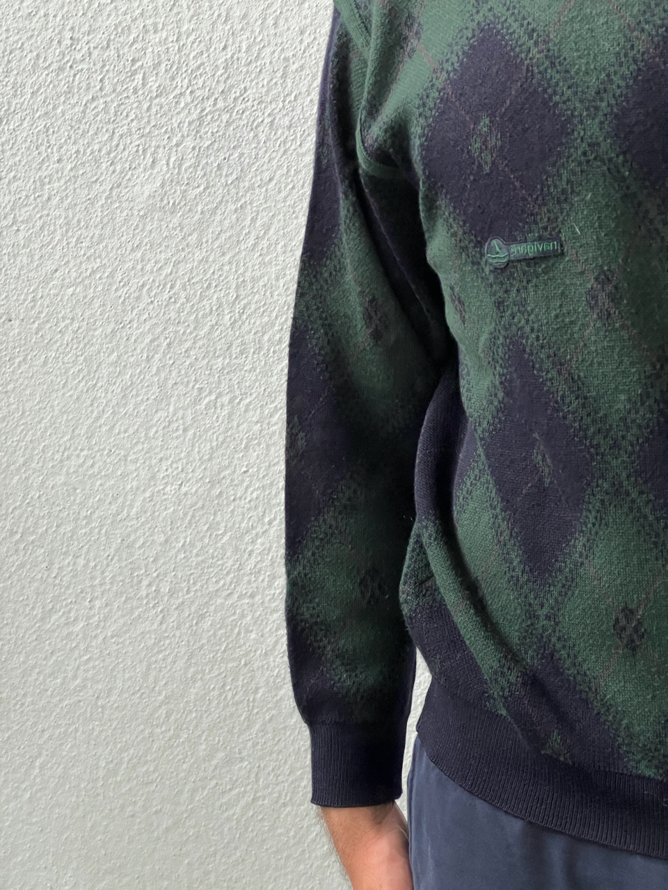 Maglione a quadri in lana Navigare