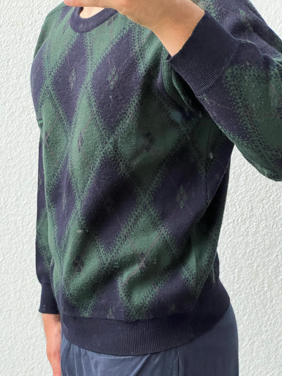 Maglione a quadri in lana Navigare
