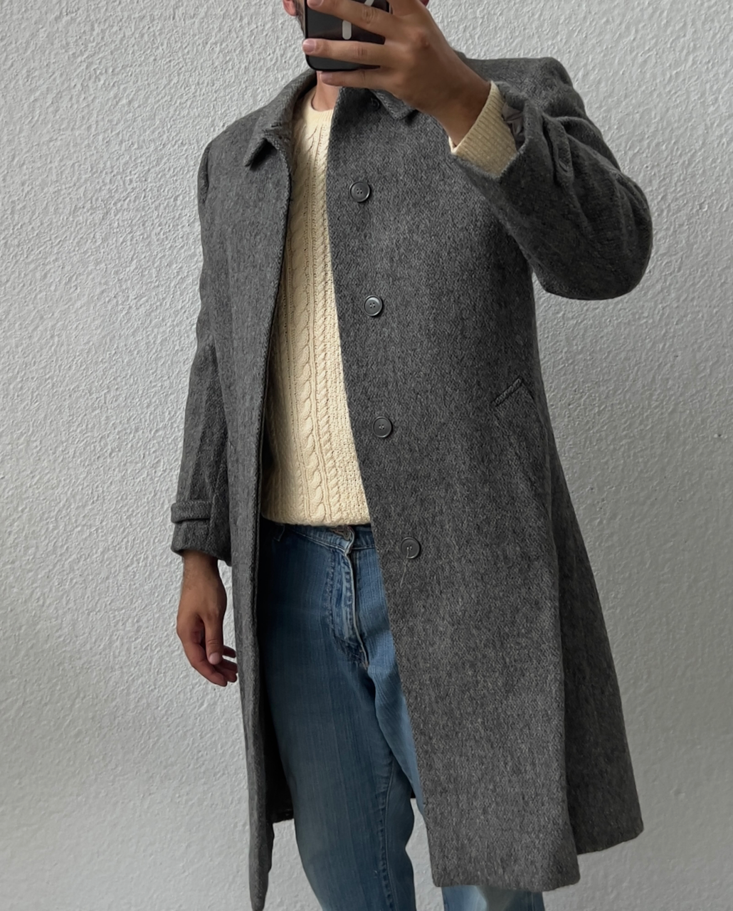 Cappotto in lana e lana mohair
