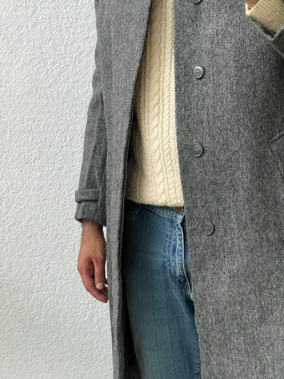 Cappotto in lana e lana mohair