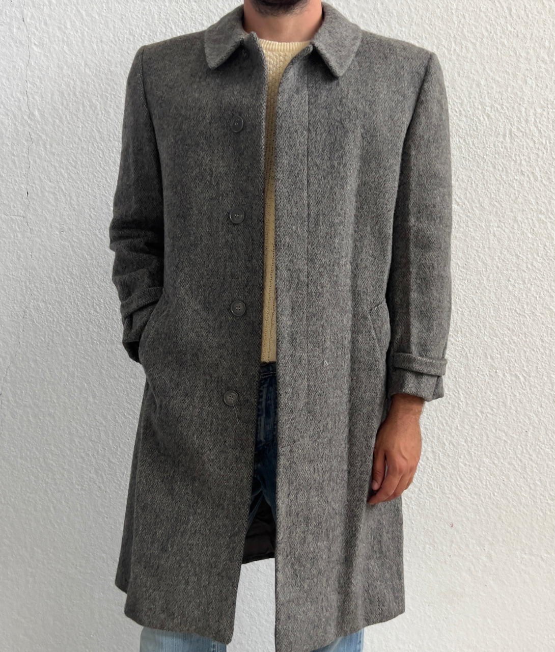 Cappotto in lana e lana mohair