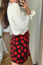 SAINT LAURENT Heart Print Mini Skirt – 2000s Archive