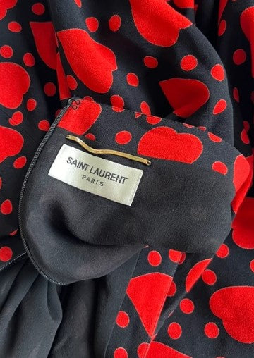 SAINT LAURENT Heart Print Mini Skirt  2000s Archive