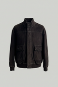 Bomber scamosciato - sfondo grigio