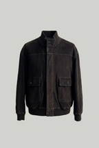 Bomber scamosciato - sfondo grigio