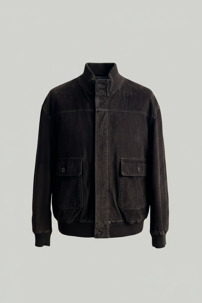 Bomber scamosciato - sfondo grigio