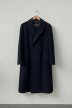 Cappotto navy doppiopetto uomo su gruccia
