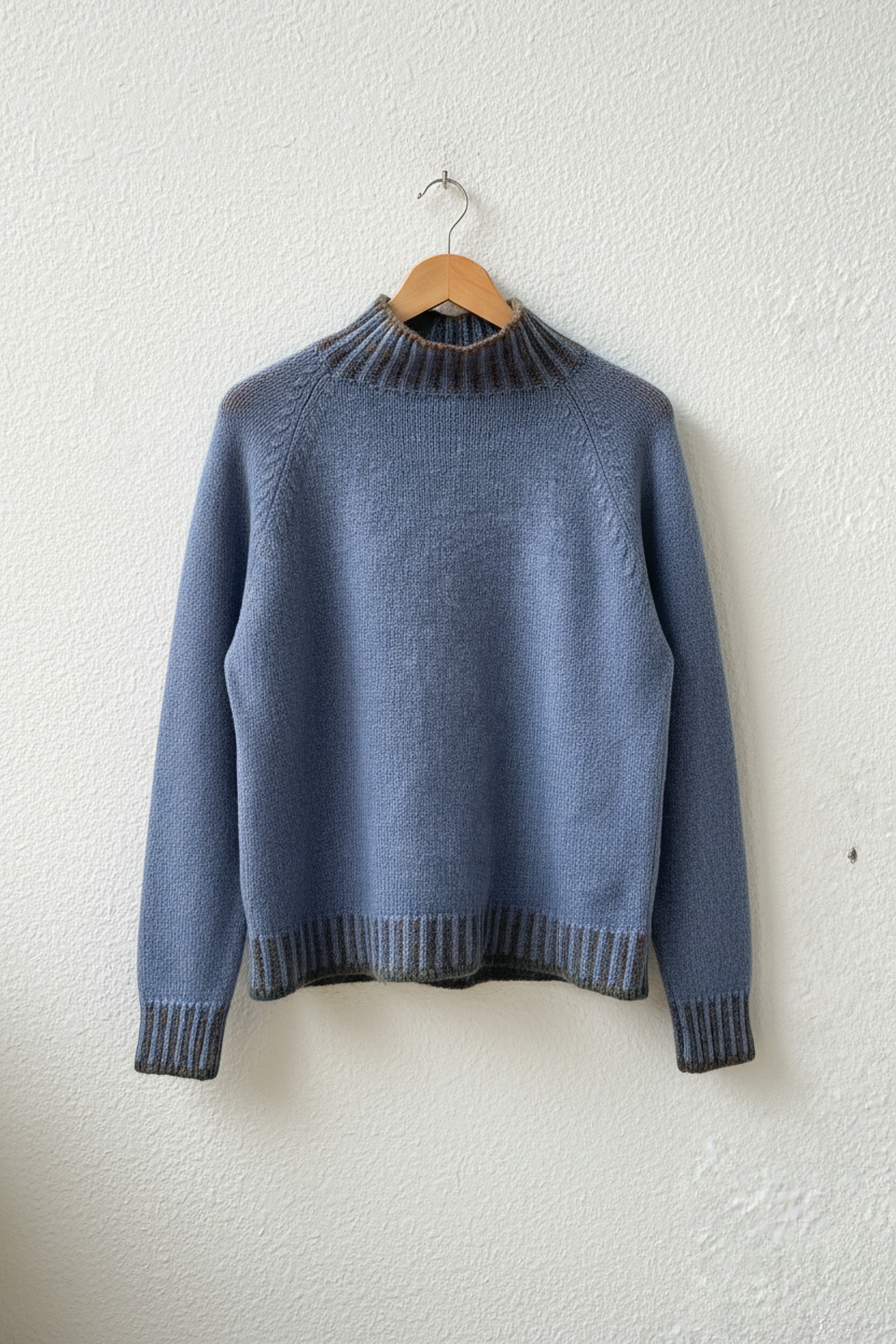 Maglione blu grigio su gruccia