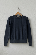 Maglione grigio antracite trame miste su gruccia