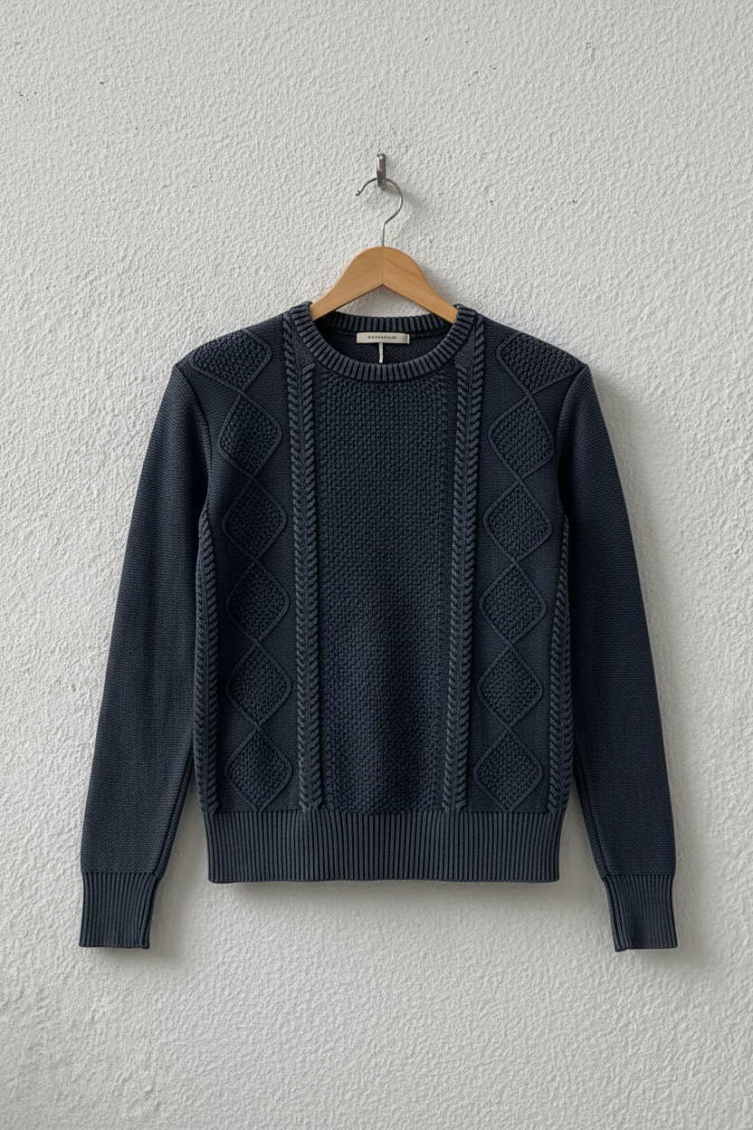 Maglione grigio antracite trame miste su gruccia